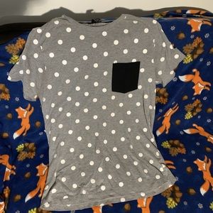Forever 21 polka dot gray shirt